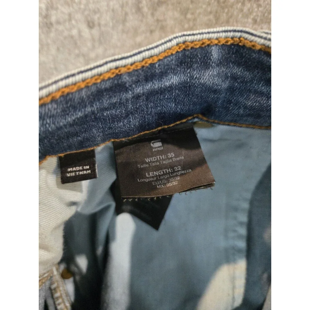 G-Star Raw 5620 3D Zip Knee Skinny Men's Jeans Blue Denim Sz 35x32 Moto